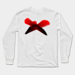 Graphic in Red and Black. Long Sleeve T-Shirt